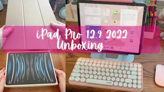 iPad Pro 12.9 2022 Unboxing + Apple Pencil 2nd Gen + Accessories | Aesthetic | ASMR | Relaxing ✨