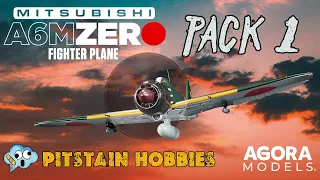 Agora Models 1:18 scale Mitsubishi A6M Zero Fighter partwork kit pack 1 stages 1 through 5
