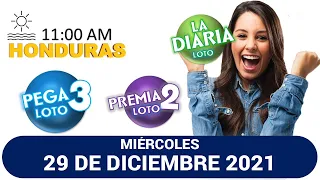 Sorteo 11 AM Resultado Loto Honduras, La Diaria, Pega 3, Premia 2, MIÉRCOLES 29 de diciembre 2021