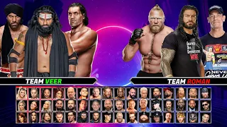 Team Veer Mahan Vs Roman Reigns Brock Lesnar & John Cena WWE 2K22