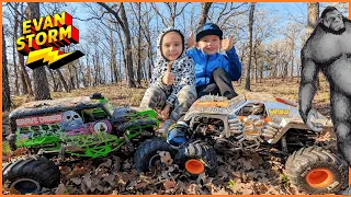 RC Monster Truck OUTDOOR Adventure! Trail Riding With GRAVE DIGGER & MAX D