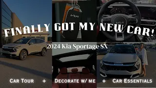 FINALLY got my NEW car!! | 2024 Kia Sportage SX | Car Tour + Decorate w/ me + Car Essentials