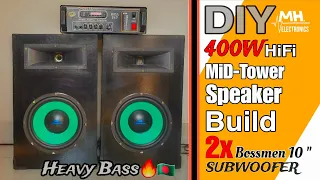 ঘর কাঁপানো ডিপজ বেজ! DIY Custom made 1pair HiFi MID Tower speaker || 2x 10 inc Boschmann Subwoofer