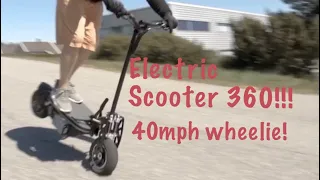 World first 360 electric scooter Longest wheelie & stoppie!