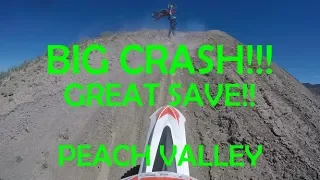 BIG CRASH!! COULD'VE BEEN REALLY BAD! NICE SAVE! PEACH VALLEY BETA XTRAINER 300 BETA 300RR