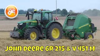 Baling 2023 | John Deere 6R 215 &  V 451 M baler