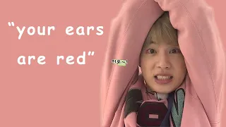 jin turning red (face, ears... flustered?) | 방탄소년단 석진 BTS