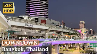 [BANGKOK] Night Walking in Downtown Bangkok | MBK Center To Siam Square|Thailand[4K HDR Walk Around]