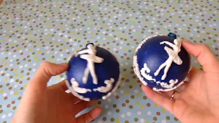 Новогодние шары с лепниной своими руками елочные шарики с балеринами мастер класс 2020