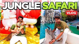 Touching Real TIGER & DOLPHIN🤩 || JUNGLE SAFARI in BANGKOK!