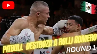 Round 1 #RomeroCruz  Rolli sintiendo el verdadero terror. se le biene una larga noche #boxeo