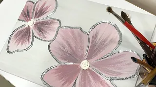Texture Painting | Textured Flowers Art | DIY Flowers Art 🎨 🖌️#texture #artwork #textureart