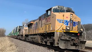 UP ZG4MQ (With 253 Cars!) Thru Fults, Illinois 3/3/24