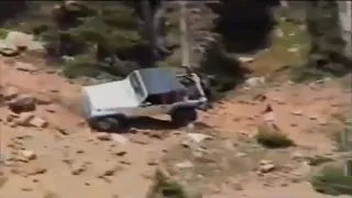 Jeep Falls Down Cliff