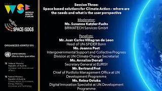 Day 2: World Space Forum - Space4Climate Action – Session 3 – The user perspective
