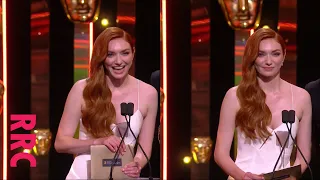 Eleanor Tomlinson @BaftaTV22: Galvan silk dress with cutouts