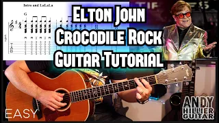 How to play Elton John Crocodile Rock Guitar Tutorial