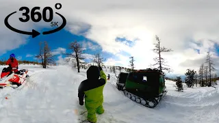 Фрирайд на сноуборде в Алтайских горах - Панорамное видео VR 360° - Горы - Природа