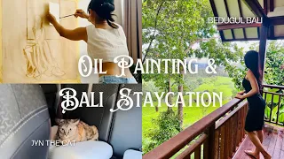 Painting a Big Oil Painting. Fairytale Theme Painting ✨ Staycation Vlog in Bali.