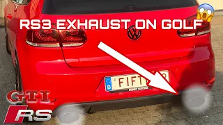 PUTTING A RS3 EXHAUST ON ME GOLF MK6 GTI ( OVAL END TIPS SOUND CHECK ) 💥