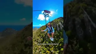 Drone POV of the worlds steepest Zipline! #shorts