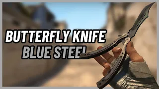 ★ Butterfly Knife Blue Steel | CSGO Knife Showcase