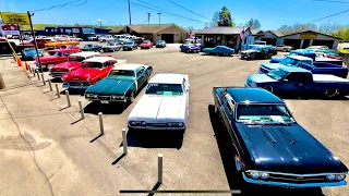 Classic American Muscle Car Lot Maple Motors Inventory Walk Around 4/10/23 USA Hot Rods For Sale V8