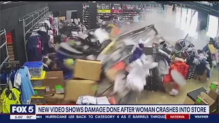 New video shows damage after woman crashes into Springfield Soccer store