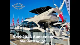 2023 Sunseeker Manhattan 55 Flybridge Motor Yacht Brand New Full Walk-Thru Tour - Now Sold