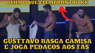 Gusttavo Lima SURPREENDE ao RASGAR a CAMISA e dar pedaços aos fãs depois de acabar as toalhas
