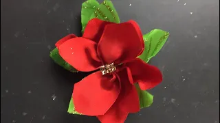 How to make a poinsettia with ribbon