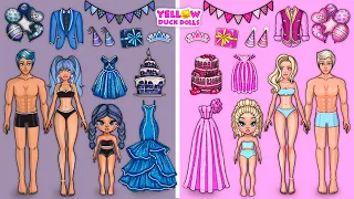 Amazing Birthday party for family | Paper Crafts ideas for paper dolls | Dollhouse & advent calendar