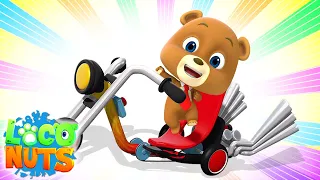 Алекс велосипед | мультфильмы для детей | веселые | Loco Nuts Russia | детские видео