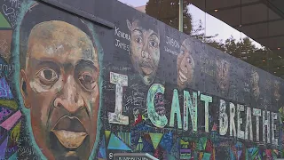 George Floyd mural repaired after vandalism
