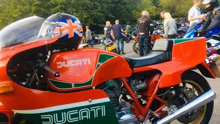 RYKA’S CAFE All Bikes at BOX HILL from Mike Hailwood Replica DUCATI to a Girl on her MUTT Motorcycle