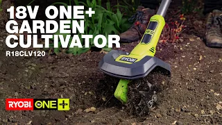 RYOBI 18V ONE+ Garden Cultivator (R18CLV120) in action