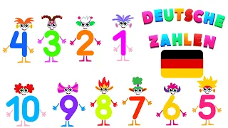 Pronunciation and writing of numbers in German for children with wonderful and animated examples