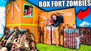 TWO STORY BOX FORT ZOMBIES BASE 📦😱 24 HOUR Zombies Survival Challenge