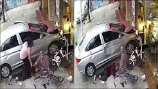 Cctv In China Shows The Moment An Elderly Woman Saves Her Friend's Life From Car Crash