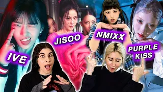 REACTING to JISOO, IVE, NMIXX, PURPLE KISS! 🤯 One gave us CHILLS!!