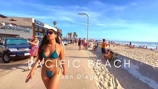 🇺🇸 Pacific Beach in San Diego, California 2023 Walking Tour | 🎧 Binaural Audio