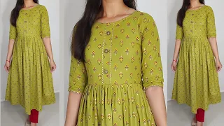 Naira Style Kurti design Cutting and Stitching / kurti neck design/ Frock suit cutting & stitching