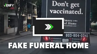 Ad on FAKE funeral home truck was just a publicity stunt to promote COVID vaccines.