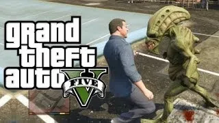 GTA 5- ALIEN'S IN GTA ATTACKING MICHAEL!                                       (trying out drugs)