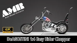 Harley davidson Easy Rider Chopper  / DeAGOSTINI 1:4 diecast motorcycle model / 4k video by AMR