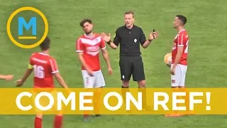 This referee scored a goal in a soccer match and it counted | Your Morning