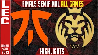 FNC vs MAD Highlights ALL GAMES | LEC Summer 2023 Finals Semifinals | Fnatic vs MAD Lions