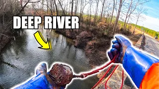 I Dropped My Giant MAGNET Into A DEEP RIVER And This Is What I HOOKED! - Magnet Fishing