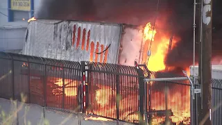 Crews battle fire in Pacoima