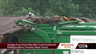 Garbage truck driver dies after truck crashes into Butler County building